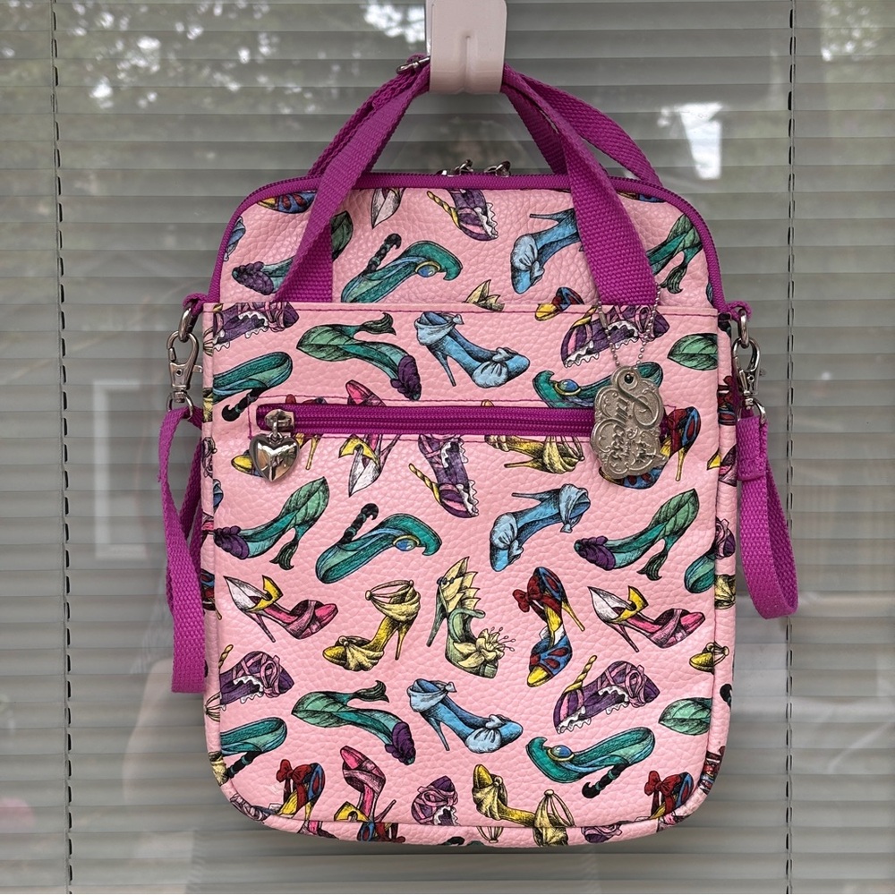 Disney Parks Pink Princess Shoes Crossbody Purse Tablet Case 9x11 Padded LikeNew